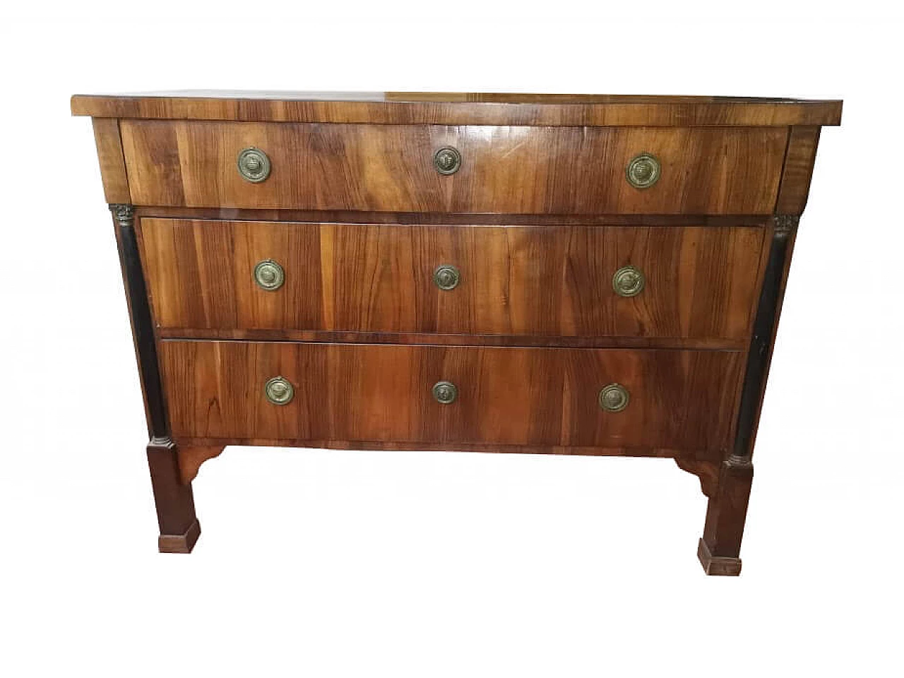 Empire chest of drawers in walnut and metal, 19th century 1322913