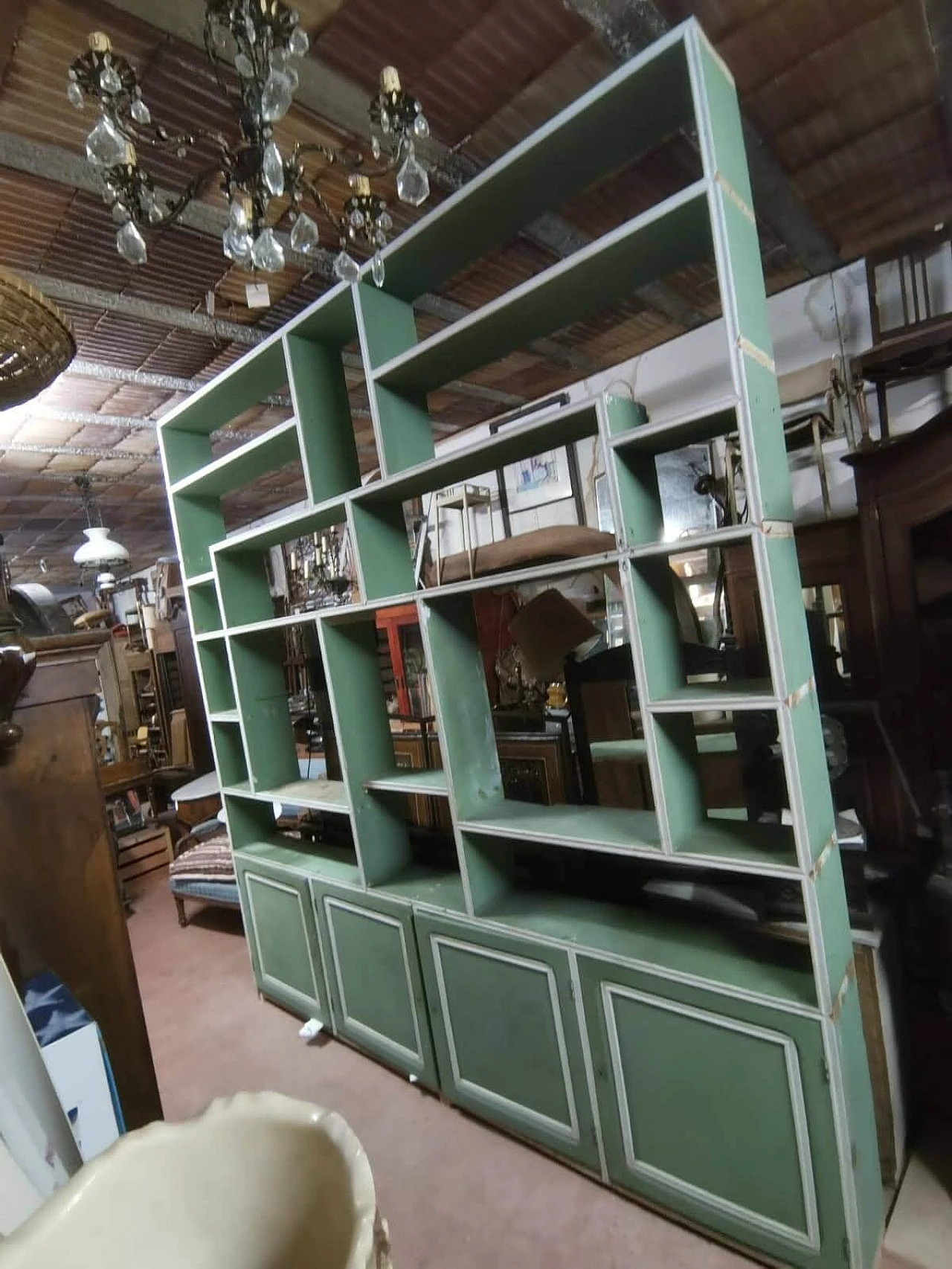 Libreria in abete massello, anni '50 1322980