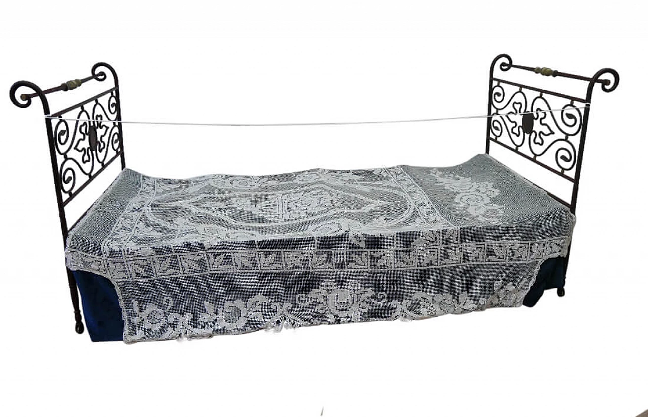 Antique single bed in wrought iron, 19th century 1322982