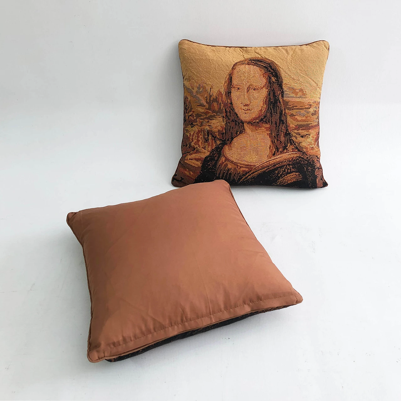 Cuscino souvenir raffigurante la Monna Lisa, anni '70 1323848