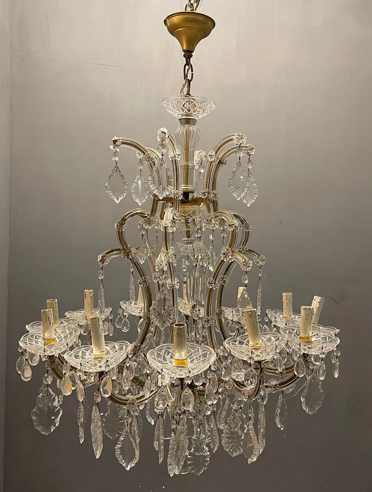 Grande lampadario in vetro di Murano, anni '50 1323912