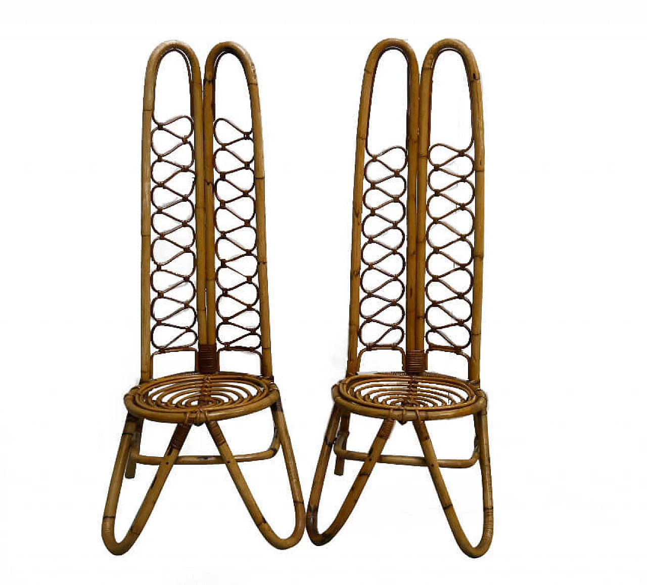 Pair of bamboo chairs Bonacina style, 60s 1324000
