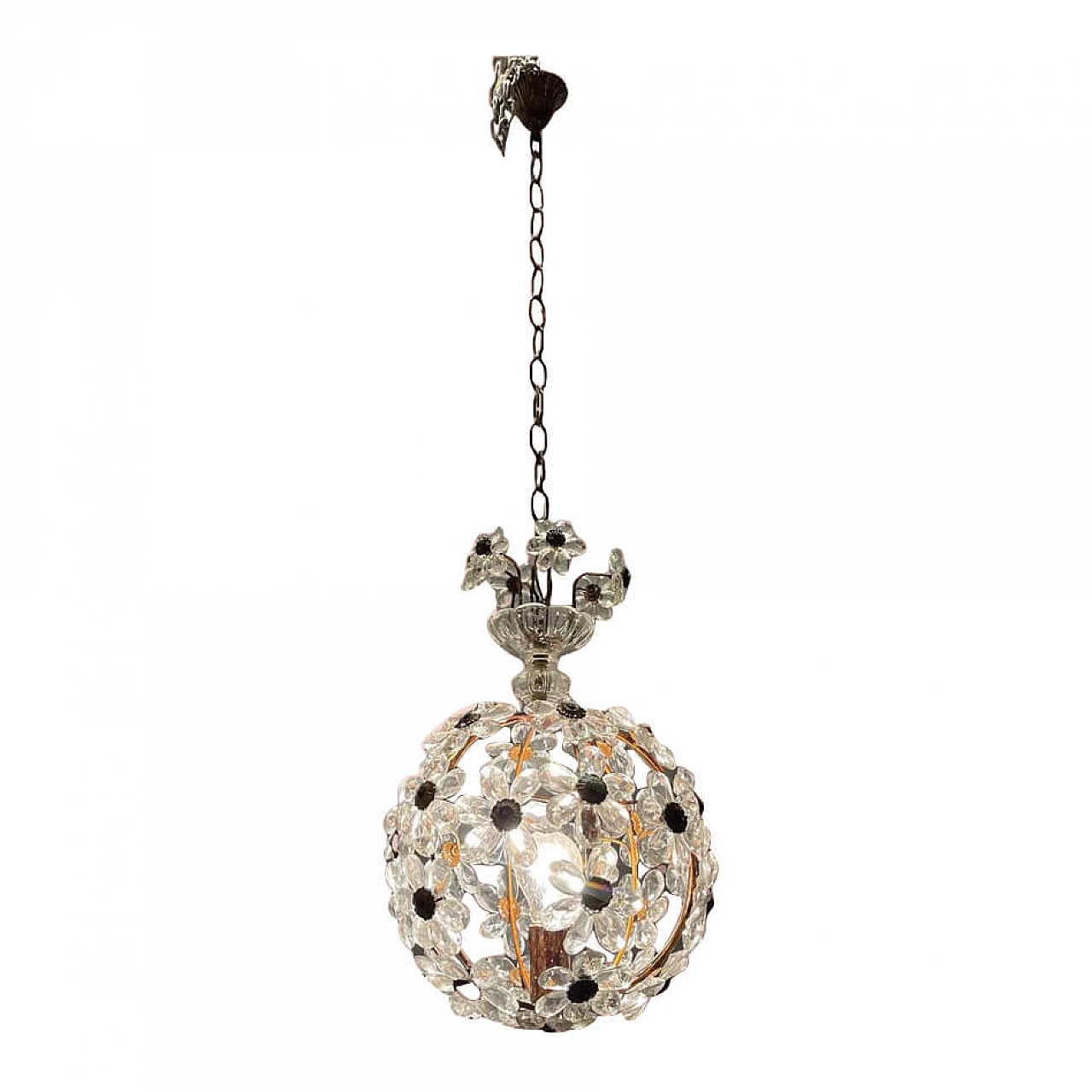 Murano glass chandelier with flowers, 1970s 1324129