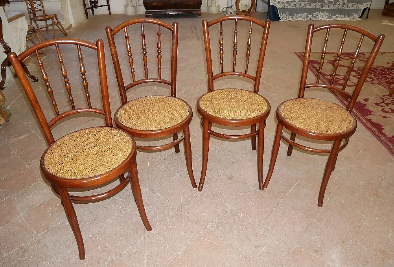 Series of 4 chairs marked with the brand J & J Kohn Wien Austria, beginning 20th century 1324151