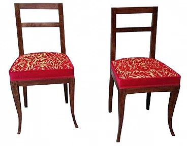 Pair of chairs in beechwood, 1940s