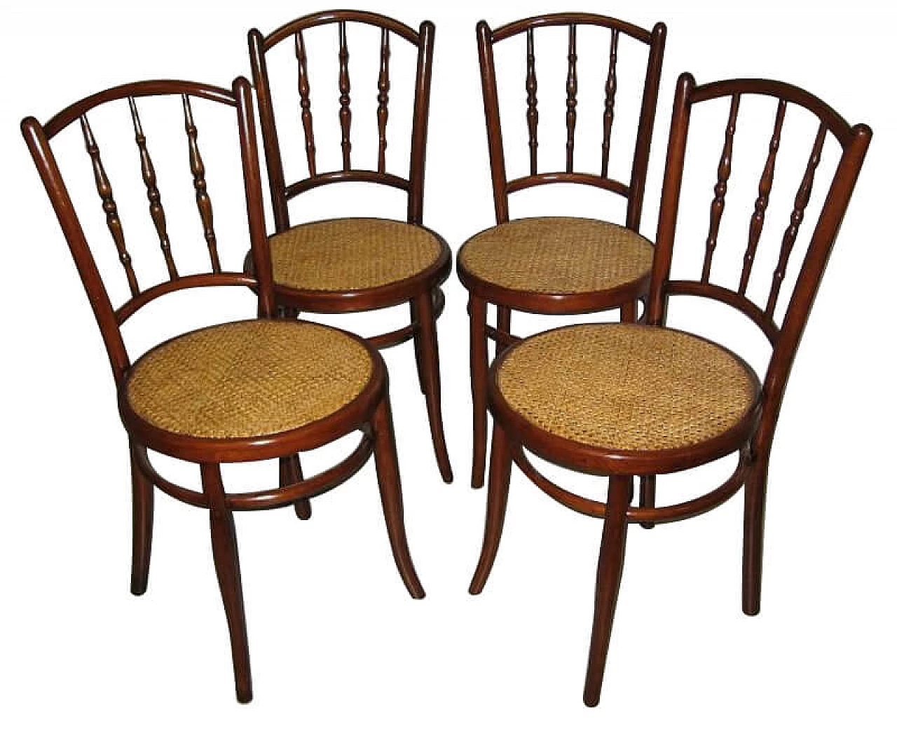 Series of 4 chairs marked with the brand J & J Kohn Wien Austria, beginning 20th century 1324169