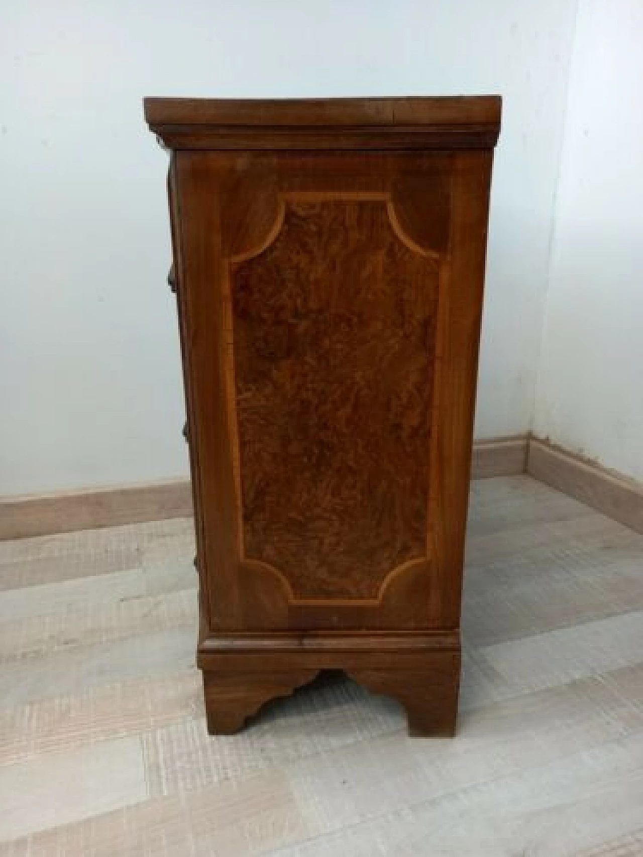 Cabinet with three drawers in walnut and briar, 1950s 1324341