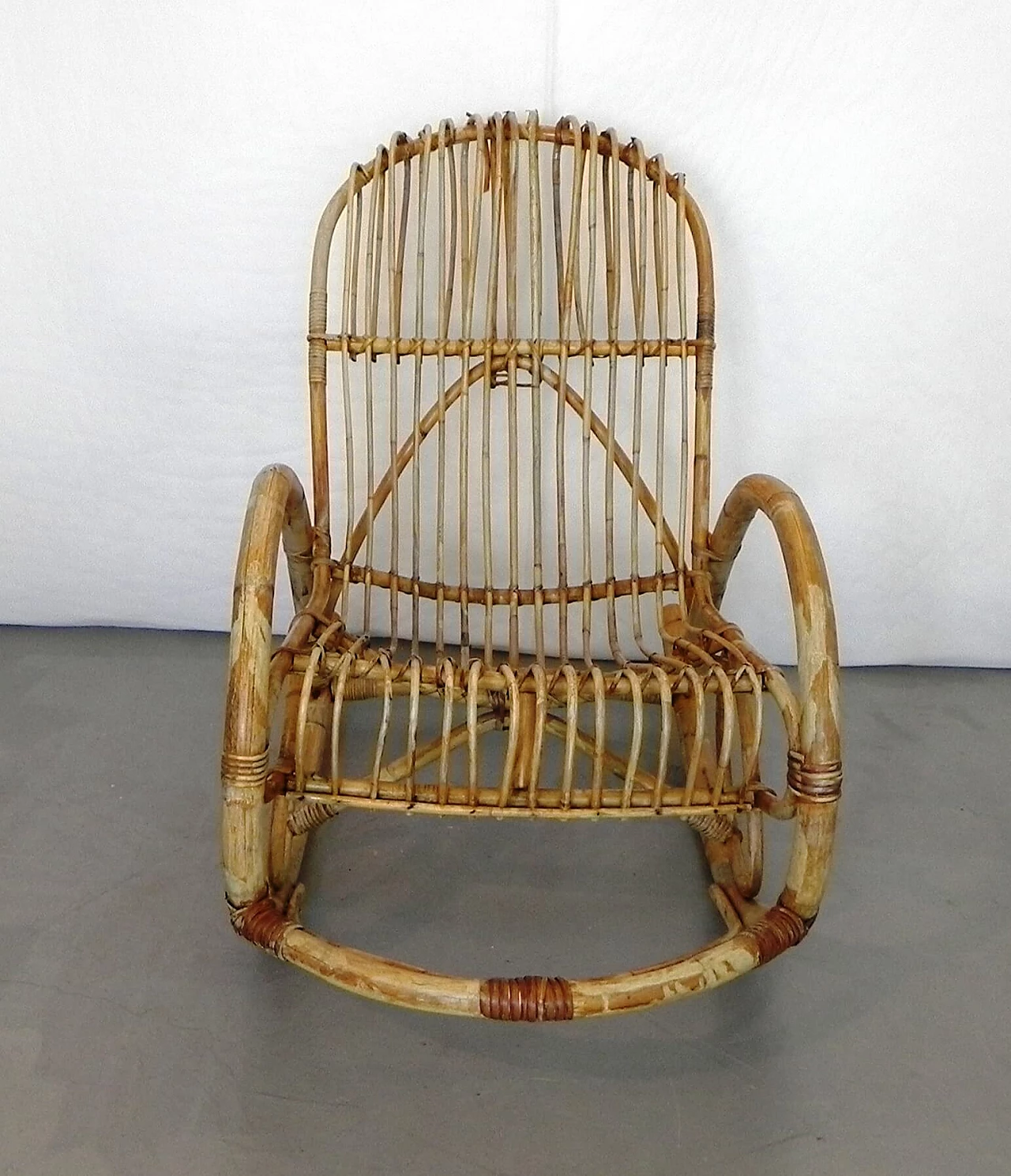Rocking rattan armchair by Rohe Noordwolde, 1960s 1324410