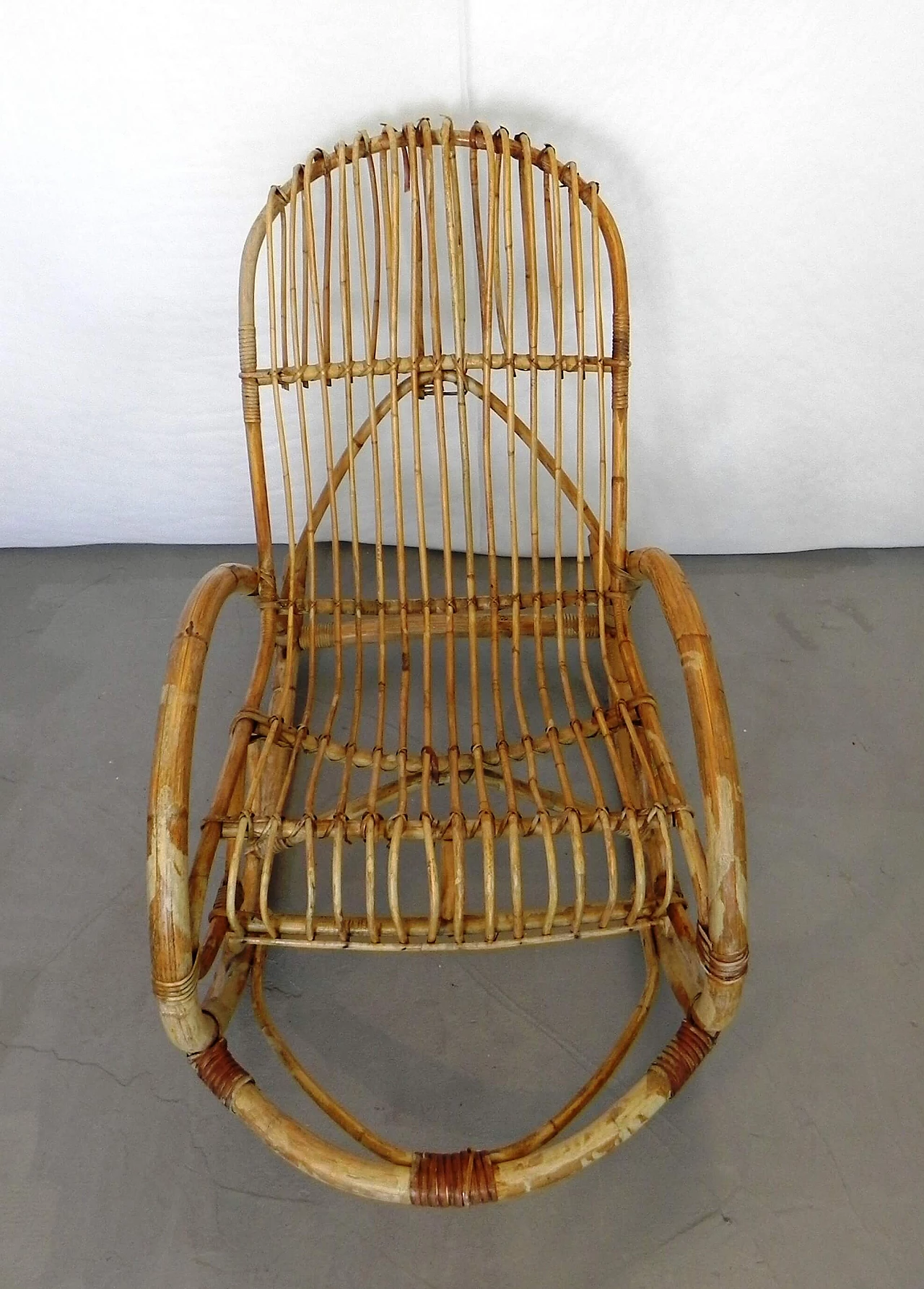 Rocking rattan armchair by Rohe Noordwolde, 1960s 1324412