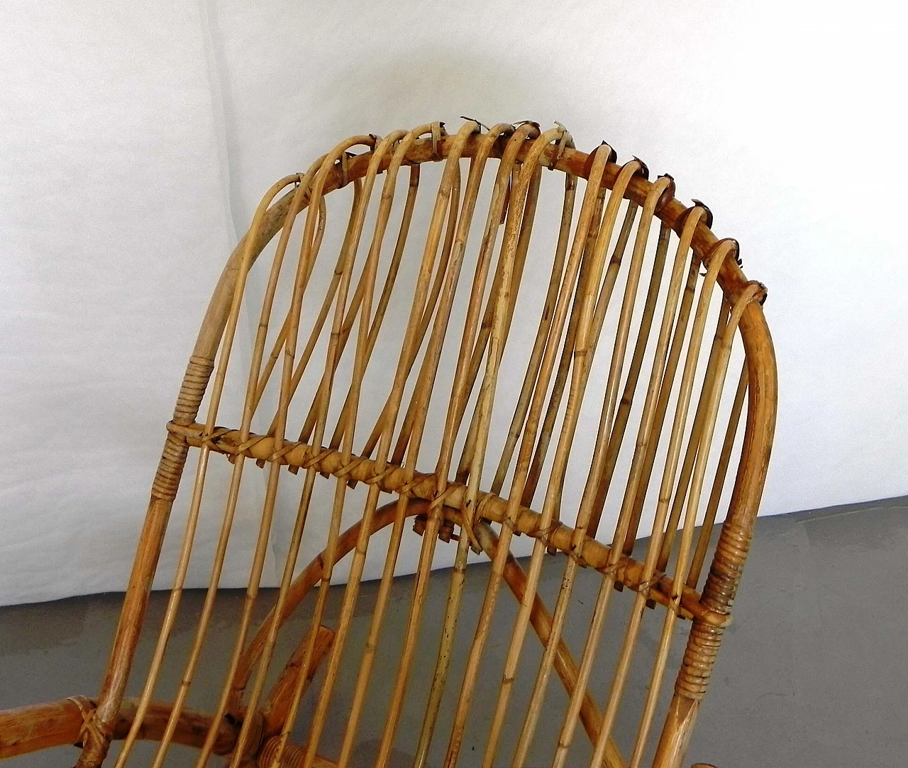 Rocking rattan armchair by Rohe Noordwolde, 1960s 1324430