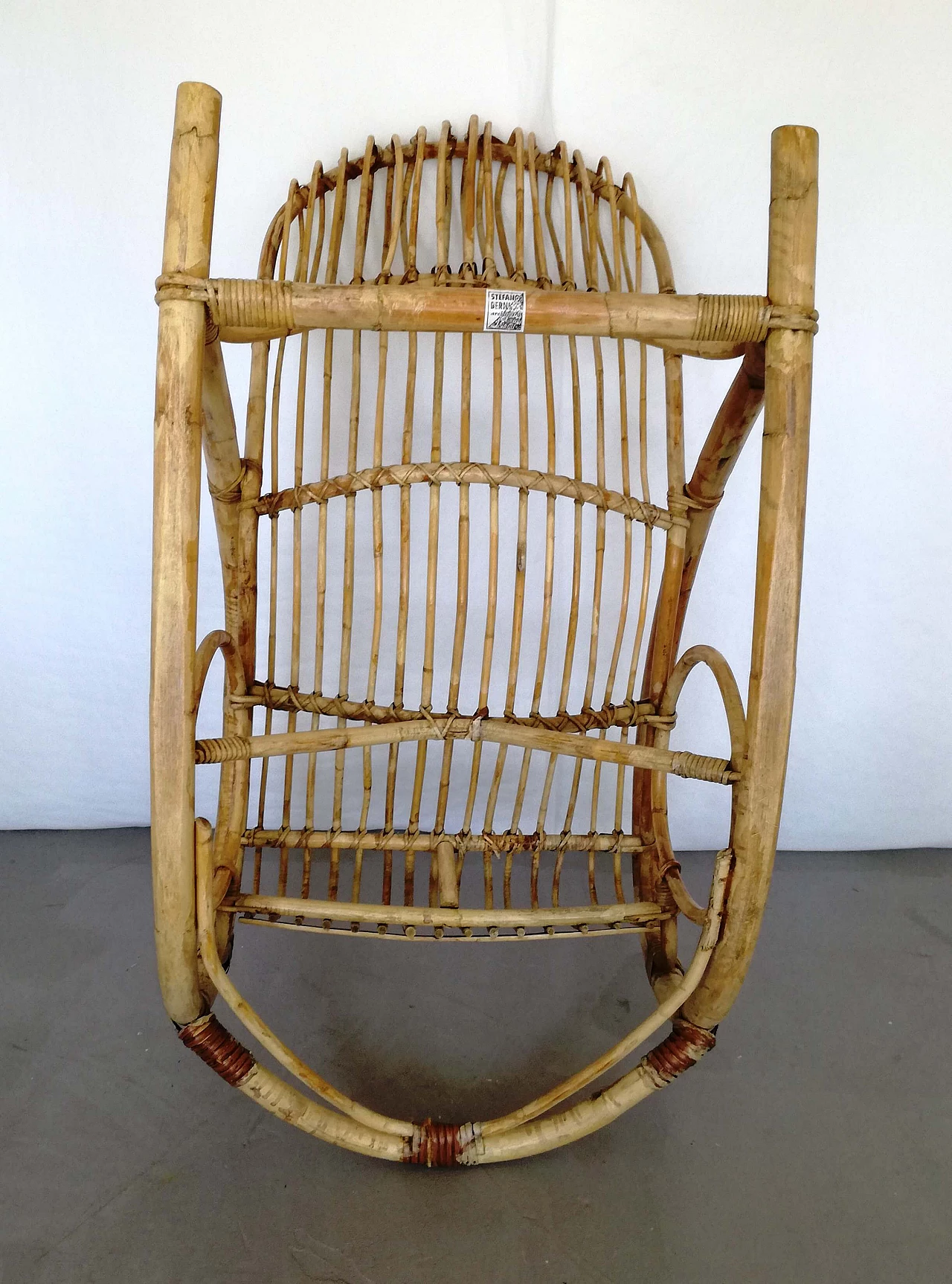 Rocking rattan armchair by Rohe Noordwolde, 1960s 1324432