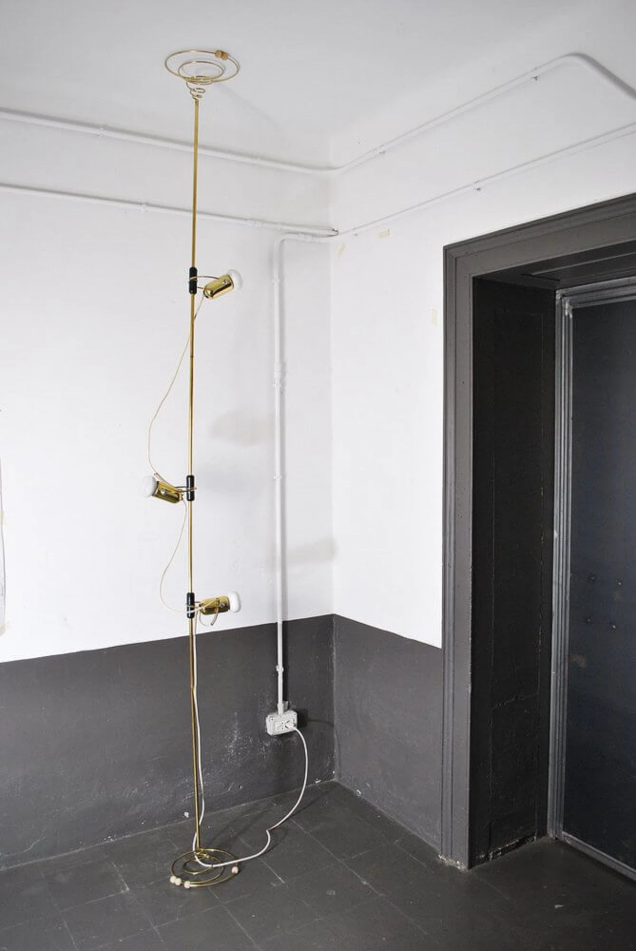 Sky floor lamp in brass and tubular steel by Francesco Fois for Goffredo Reggiani, 60s 1324565