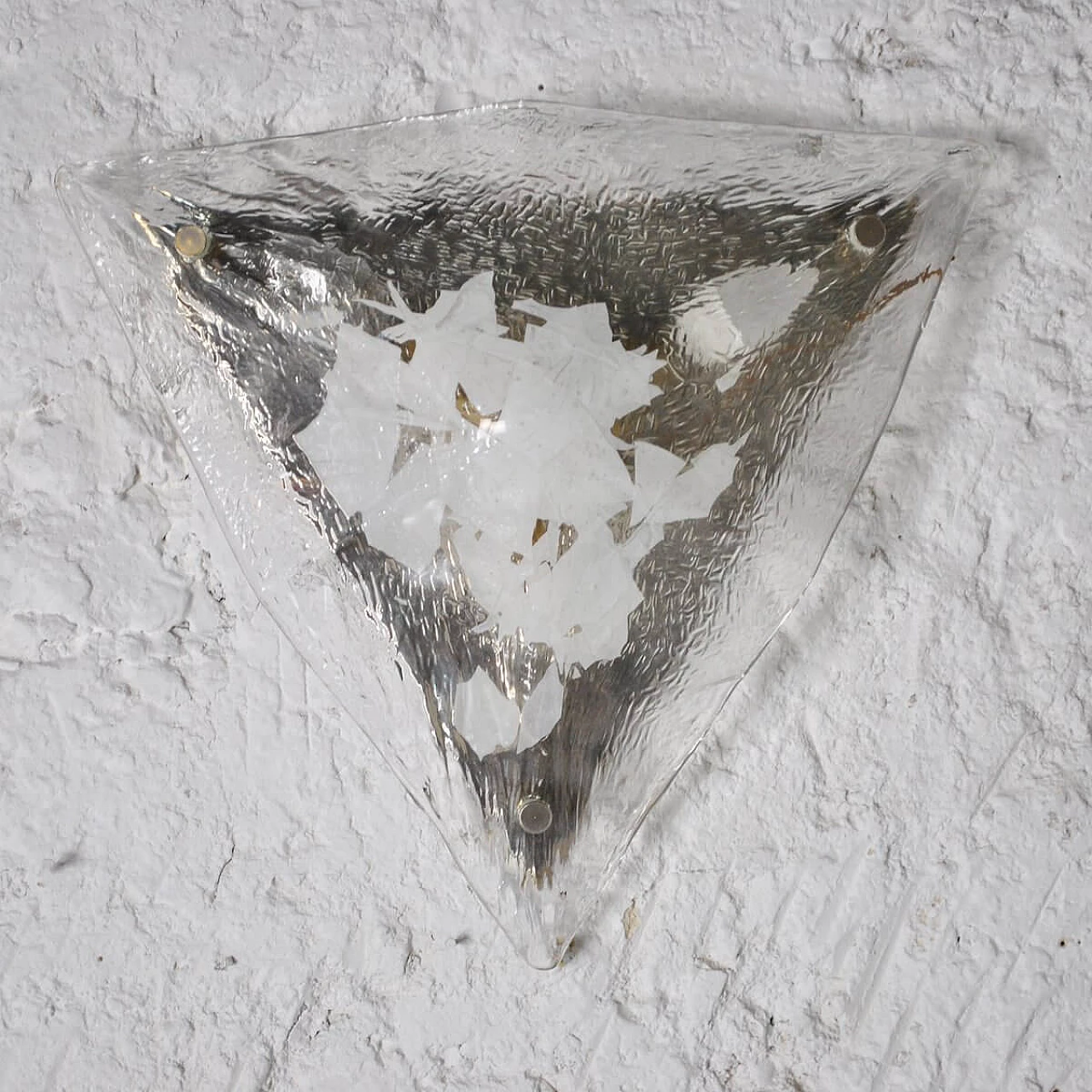 Triangular wall lamp in glass by Gino Vistosi, 60s 1324579