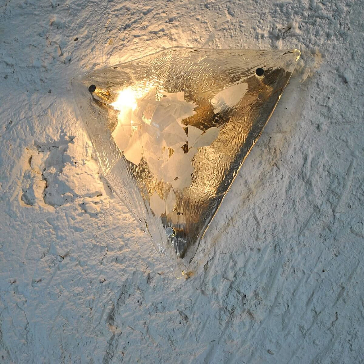 Triangular wall lamp in glass by Gino Vistosi, 60s 1324580