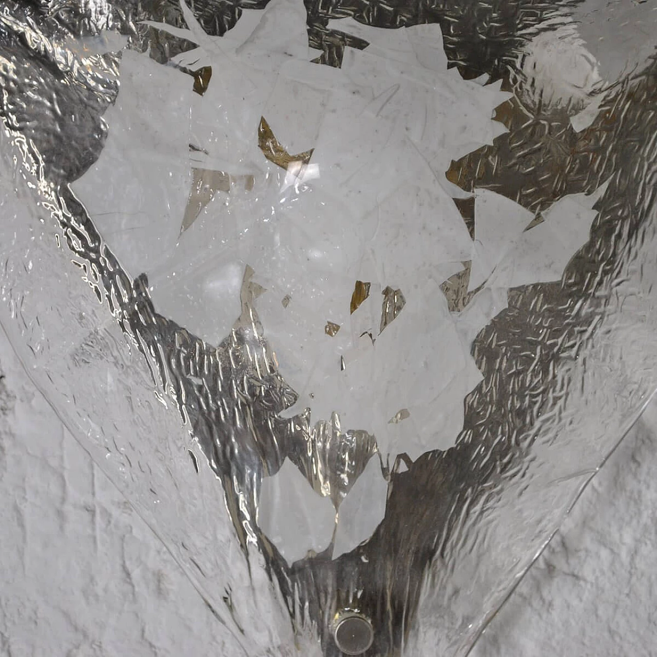 Triangular wall lamp in glass by Gino Vistosi, 60s 1324581