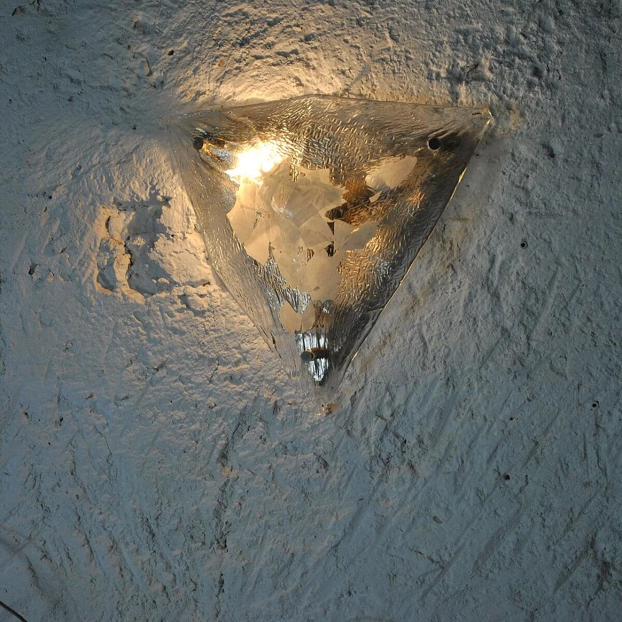 Triangular wall lamp in glass by Gino Vistosi, 60s 1324582