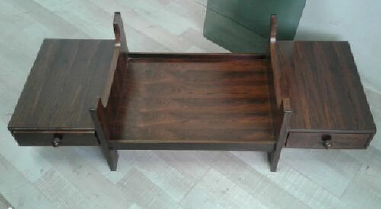 Teak coffee table with glass top, 1970s 1324644