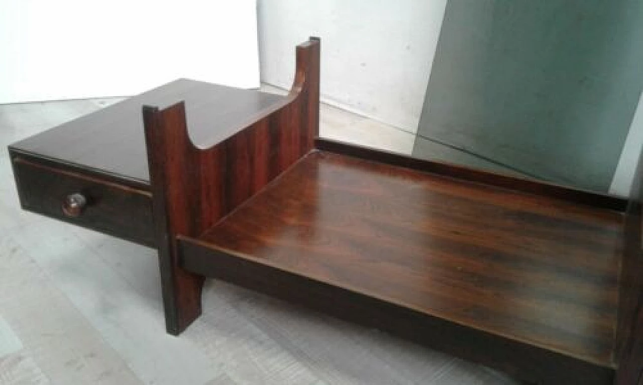 Teak coffee table with glass top, 1970s 1324645