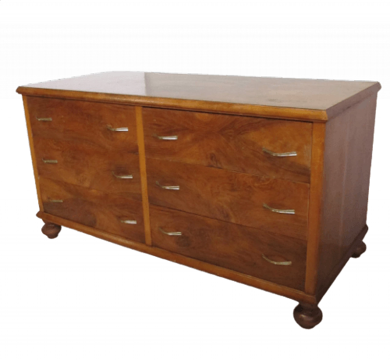 Low walnut chest of drawers, 1950s 1324698