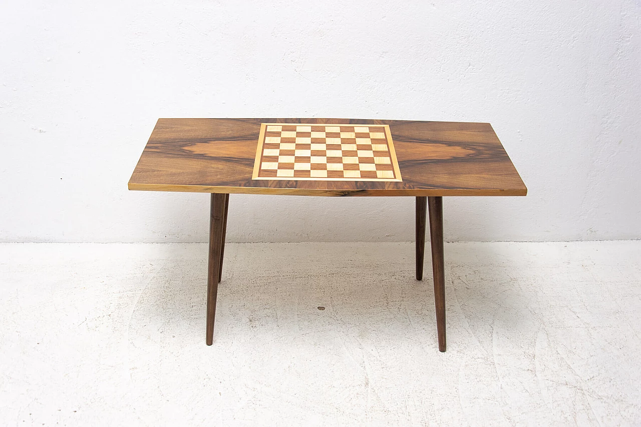 Wooden coffee table with checkered pattern, 1960s 1324734