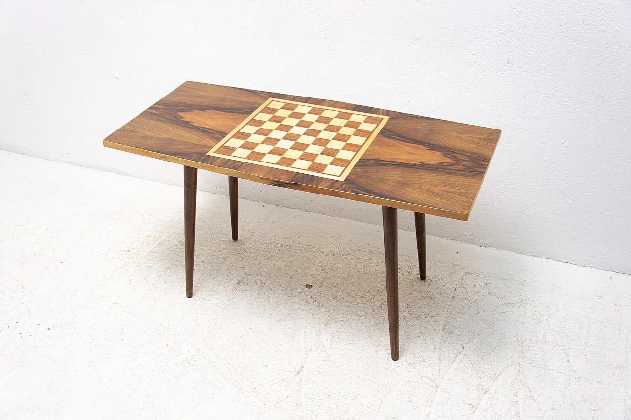 Wooden coffee table with checkered pattern, 1960s 1324735