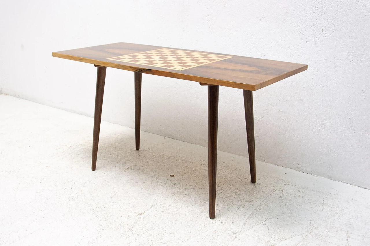 Wooden coffee table with checkered pattern, 1960s 1324736