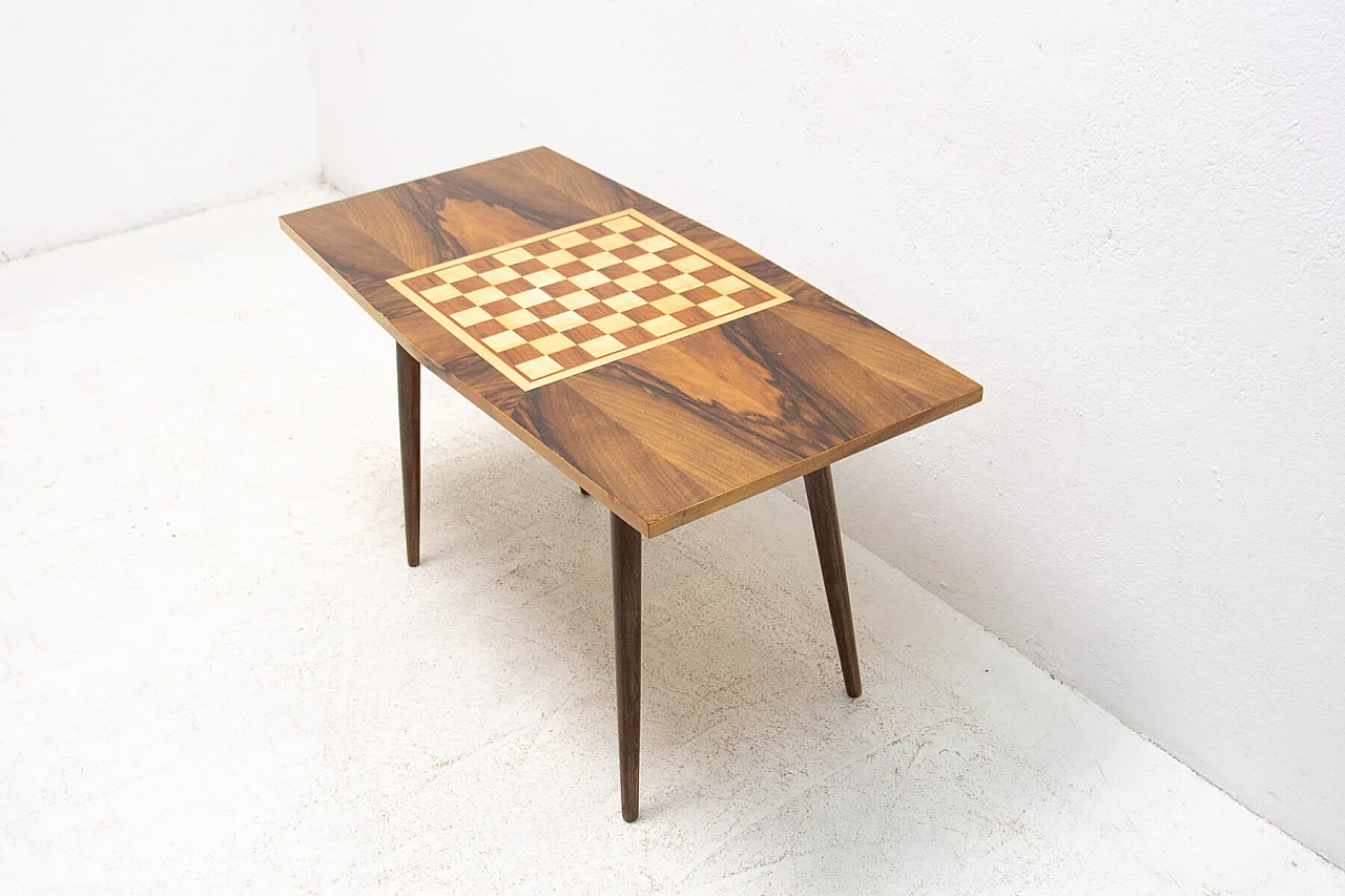 Wooden coffee table with checkered pattern, 1960s 1324737
