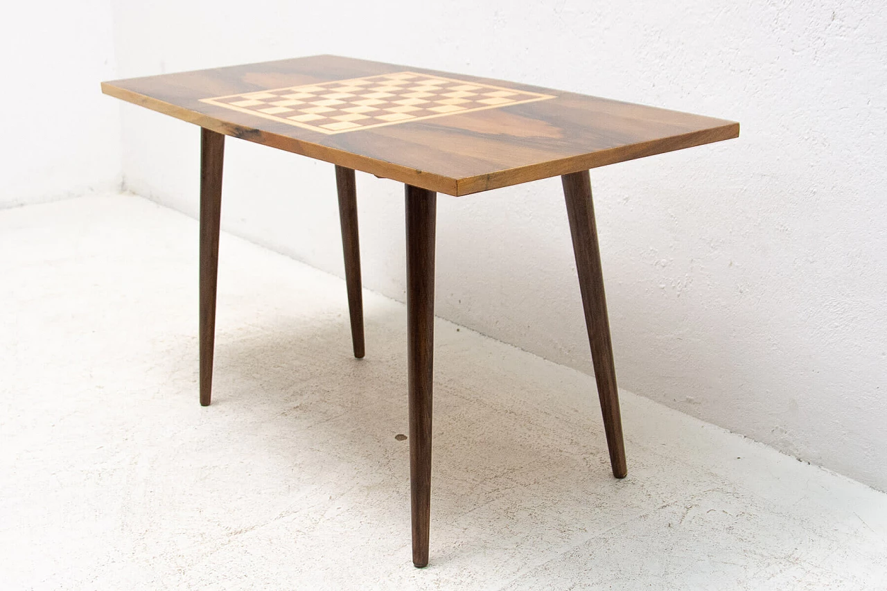 Wooden coffee table with checkered pattern, 1960s 1324738