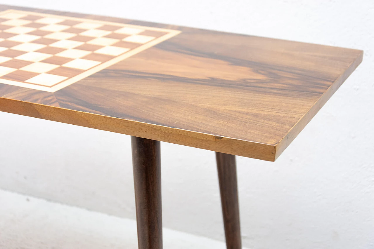 Wooden coffee table with checkered pattern, 1960s 1324742