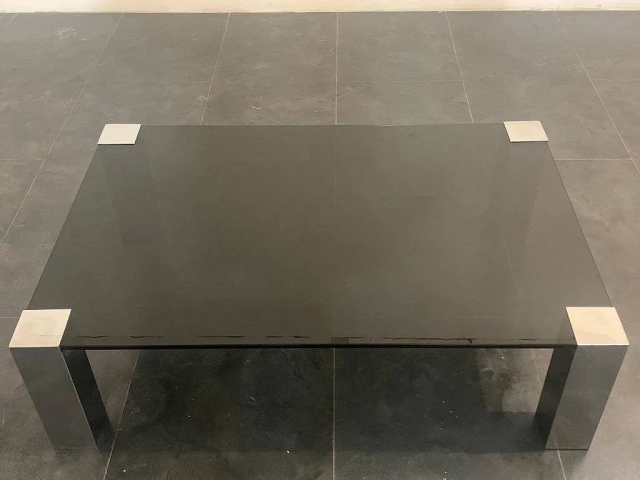 Steel and crystal coffee table by Cidue, 1970s 1324961
