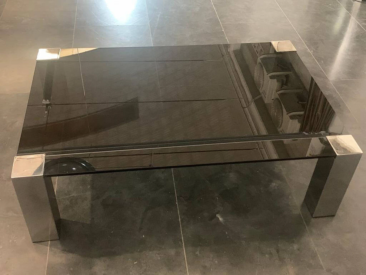 Steel and crystal coffee table by Cidue, 1970s 1324963