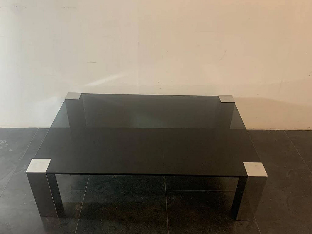 Steel and crystal coffee table by Cidue, 1970s 1324966