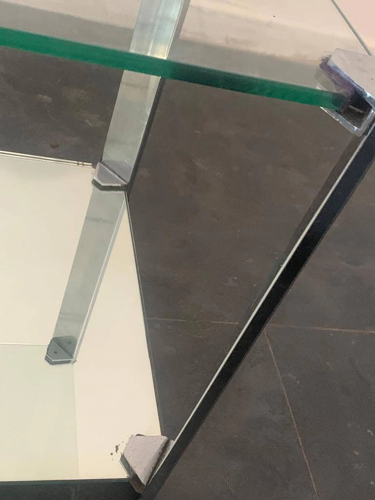 Coffee table in steel, crystal and mirror by Cidue, 1970s 1325007