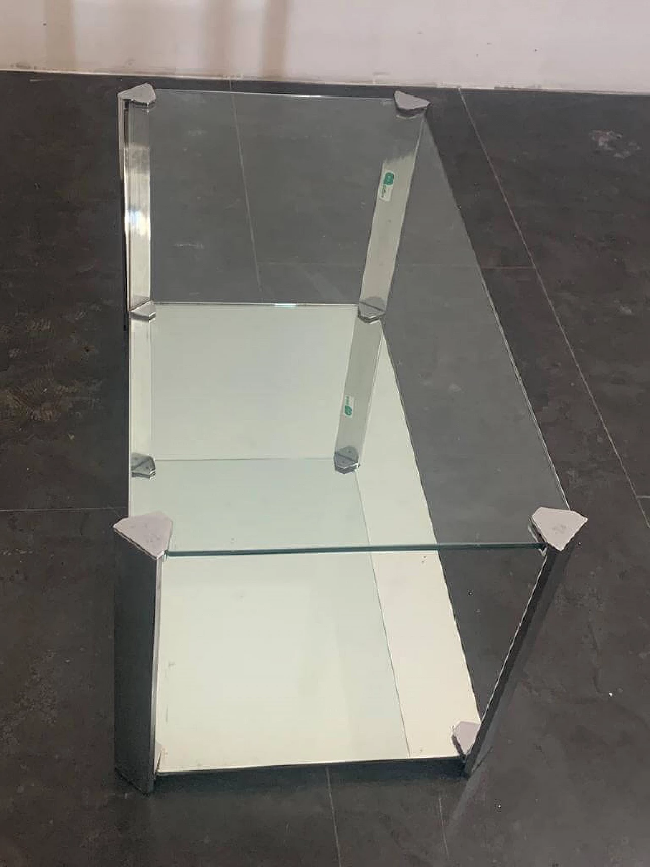 Coffee table in steel, crystal and mirror by Cidue, 1970s 1325009