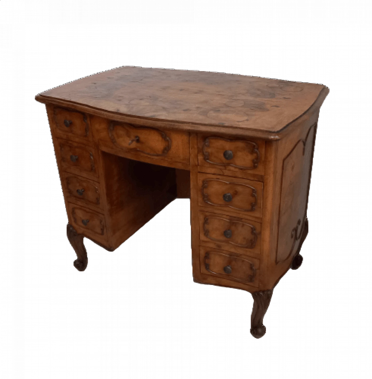 Louis XV style walnut-root slab desk 1325163