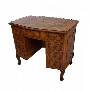 Louis XV style walnut-root slab desk