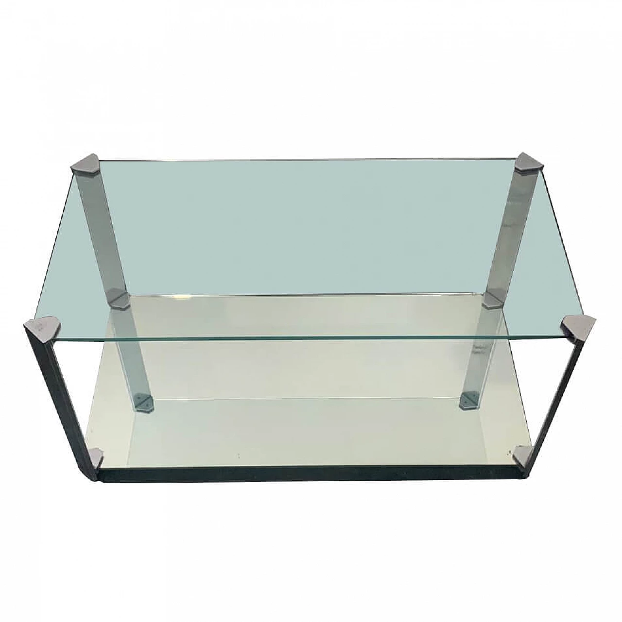 Coffee table in steel, crystal and mirror by Cidue, 1970s 1325175