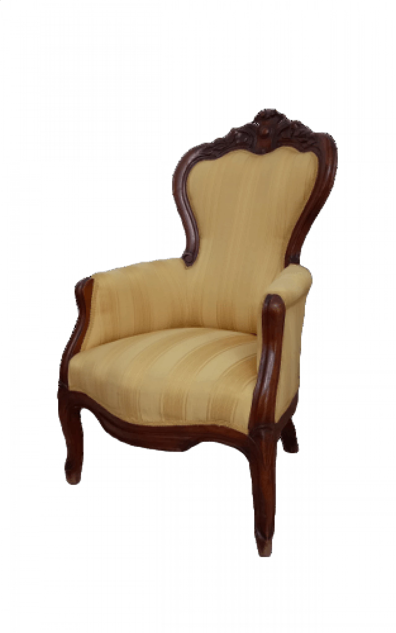 Poltrona Luigi Filippo in noce massello, metà '800 1325254