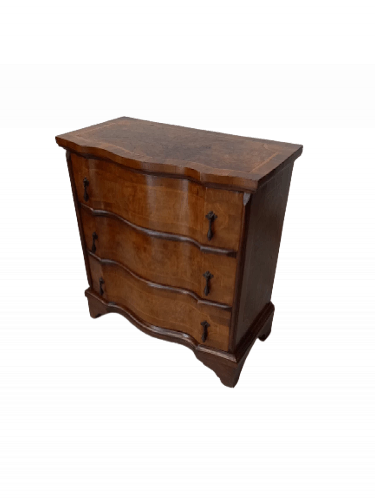 Cabinet with three drawers panelled in walnut and briarwood, 1940s 1326203