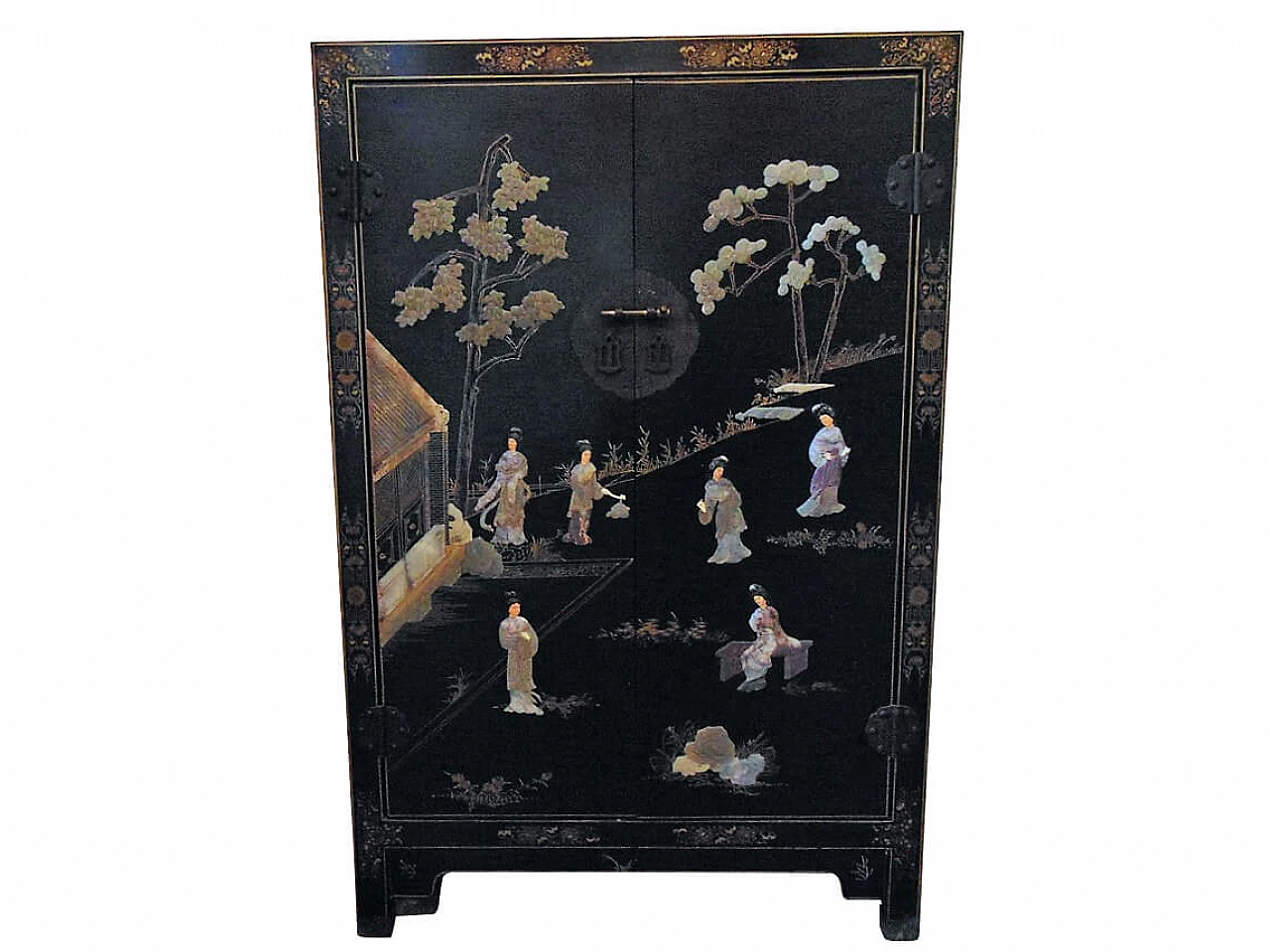 Credenza cinese laccata di Jinlong, anni '80 1326738