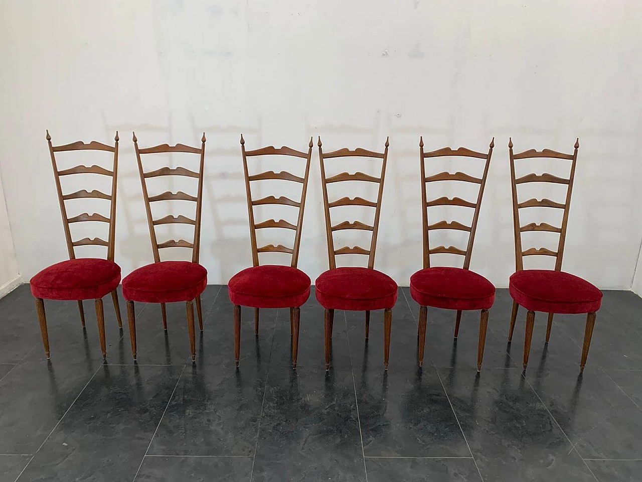 6 Sedie con schienale alto di Paolo Buffa, anni '50 1326888