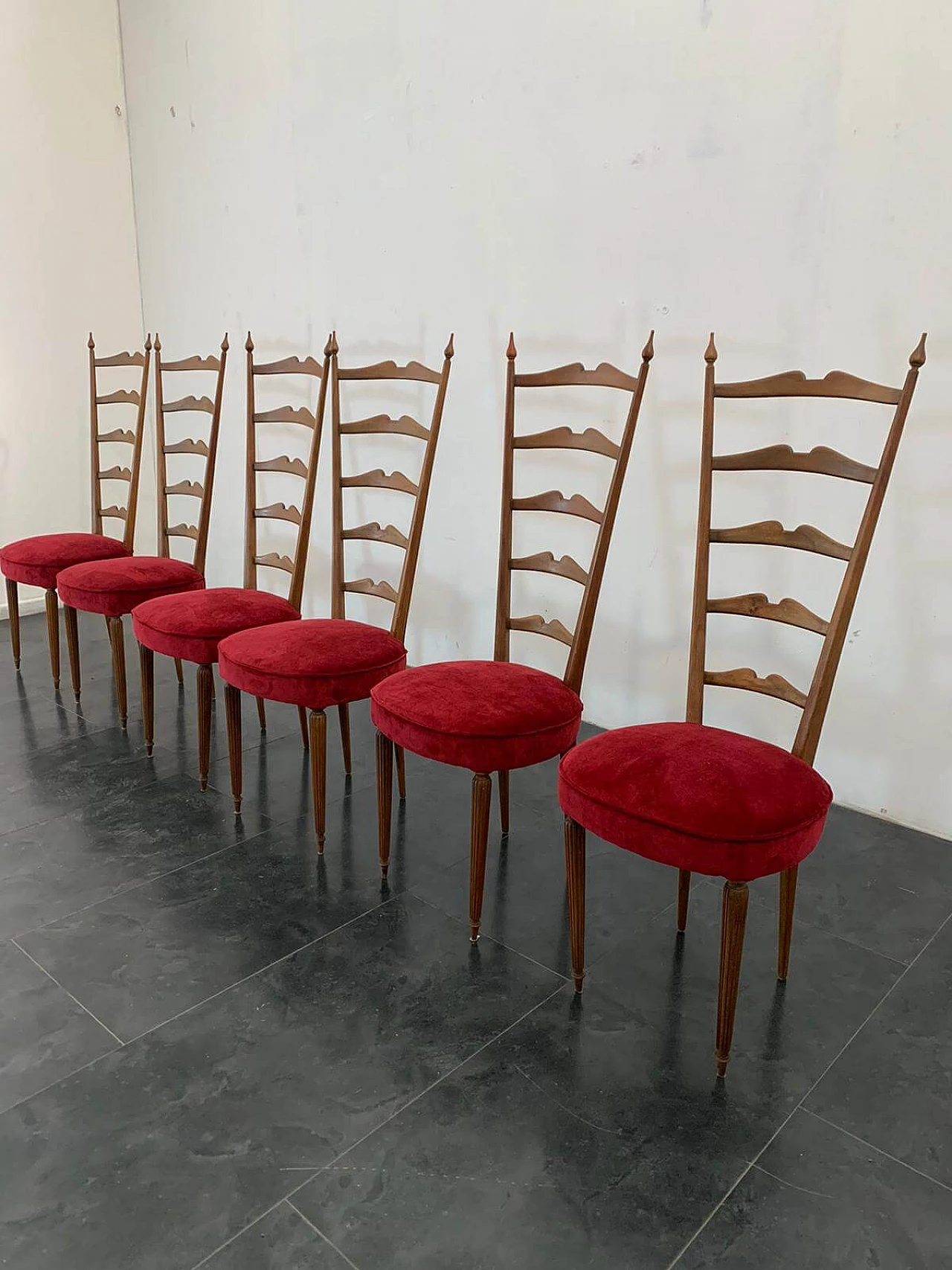 6 Sedie con schienale alto di Paolo Buffa, anni '50 1326890