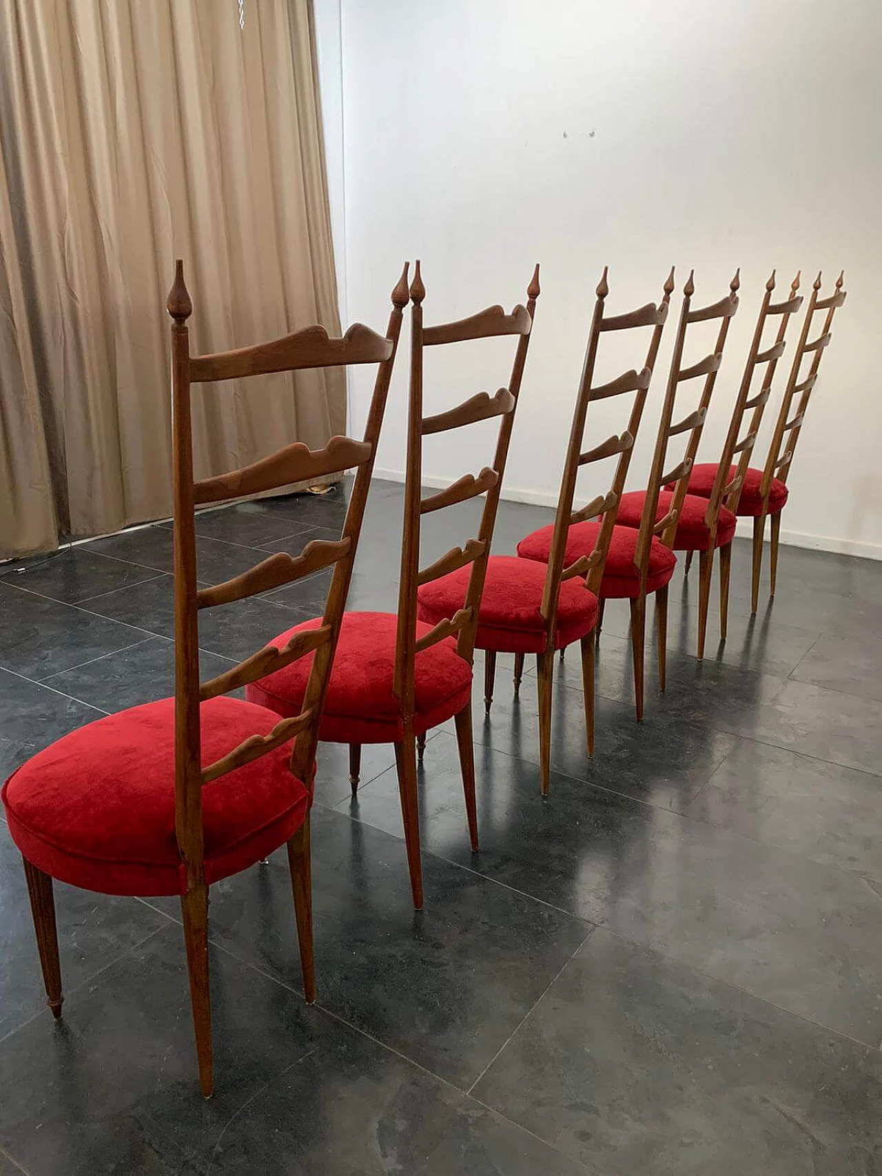 6 Sedie con schienale alto di Paolo Buffa, anni '50 1326891