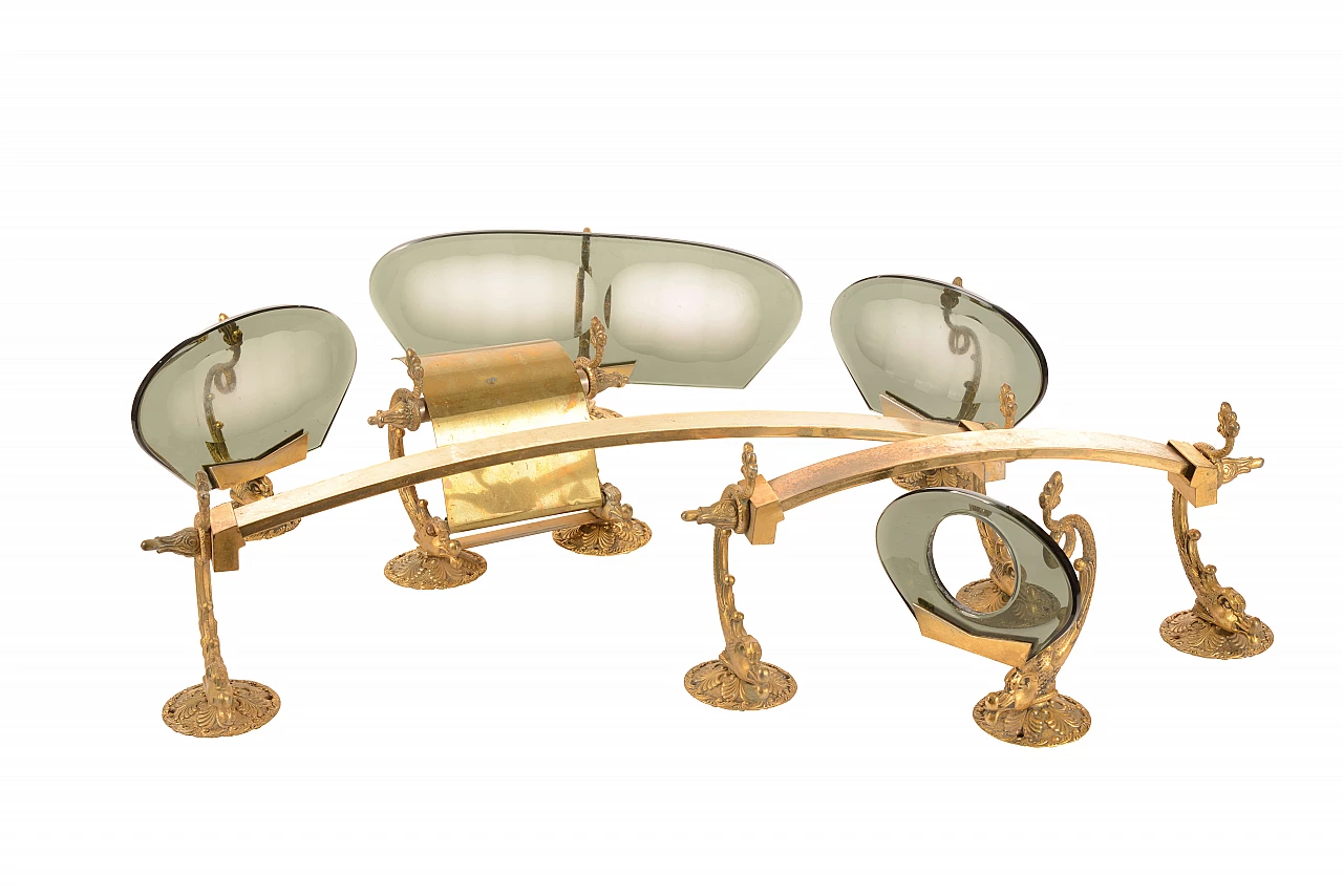 Metal and smoked glass bathroom accessories, 1950s 1326934