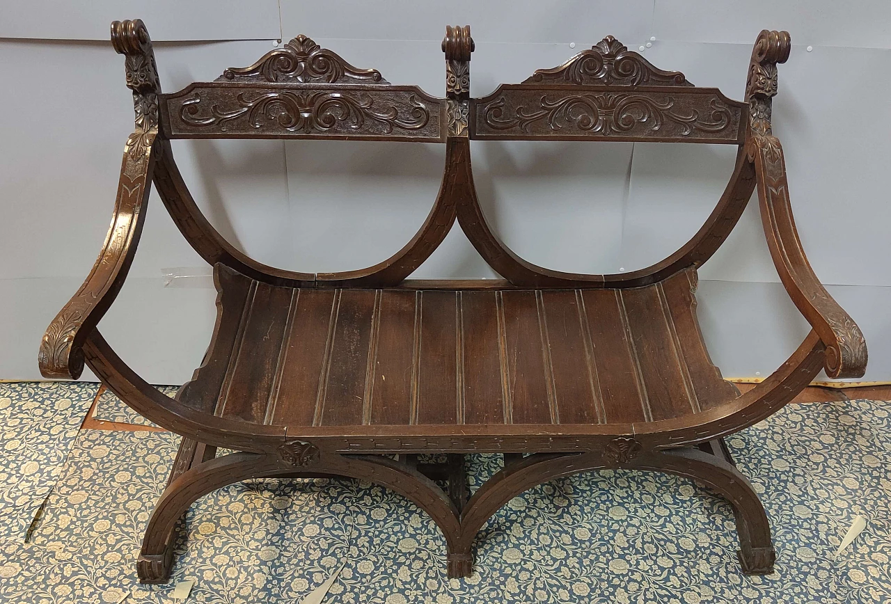 Savonarola 2-seater sofa, 1920s 1327071