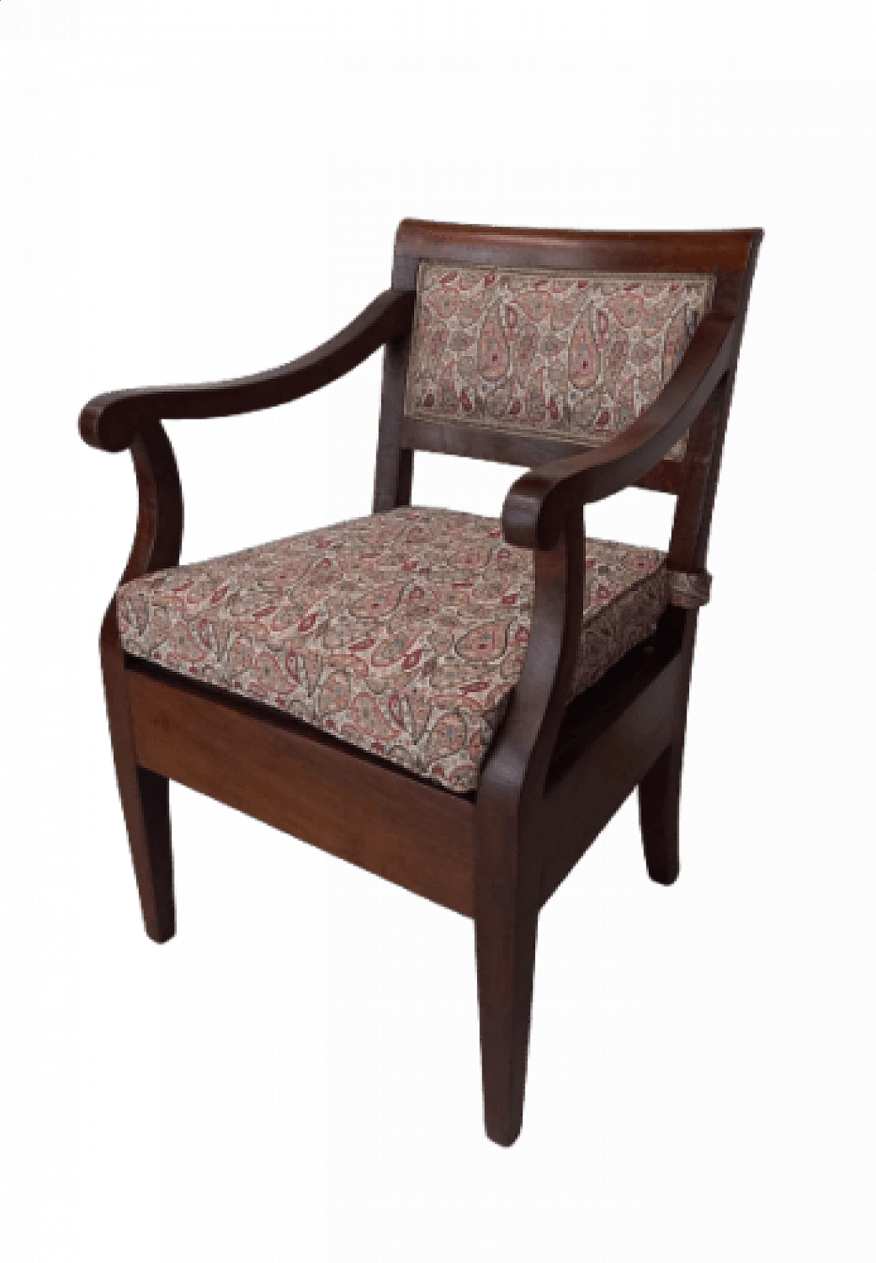 Solid walnut Direttorio armchair with internal compartment, late 18th century 1327222