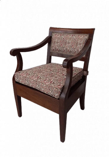 Solid walnut Direttorio armchair with internal compartment, late 18th century