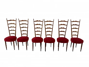 6 Sedie con schienale alto di Paolo Buffa, anni '50