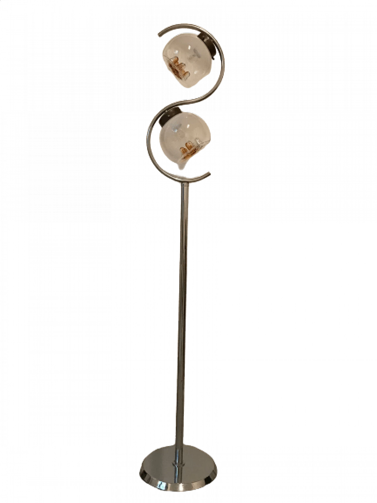 Metal and glass floor lamp by Gaetano Sciolari, 1970s 1327340