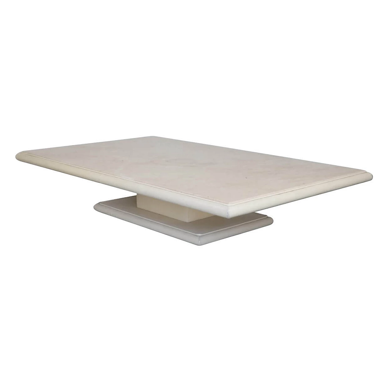 Large coffee table in pink marble with beige leather frame by Marzio Cecchi, 1970s 1327348